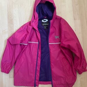 The Black Dog Fuchsia Hooded Raincoat